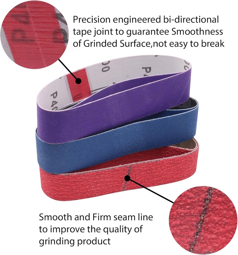 SHUTTLE GENIUS 1.2 x 13 Inch Replacement Knife Sharpener Sanding Belt, 2 Pcs Each of 80 120 240 400 600 800 1000 5000 Grit Knife Sharpening Sander Belts, 16 Pack - Image 4